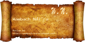 Wambach Nóra névjegykártya
